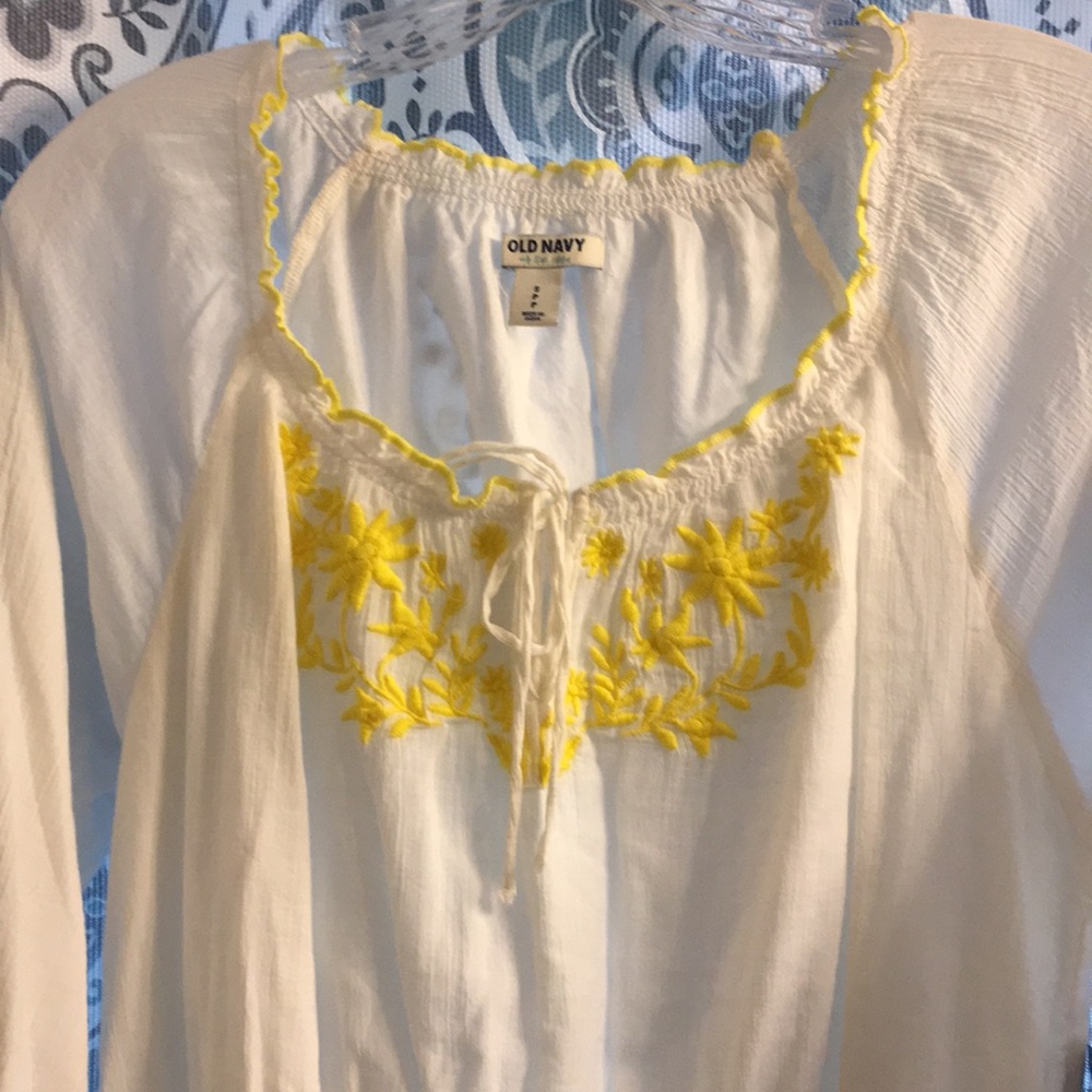Old Navy peasant cotton embroidered dress NWT S